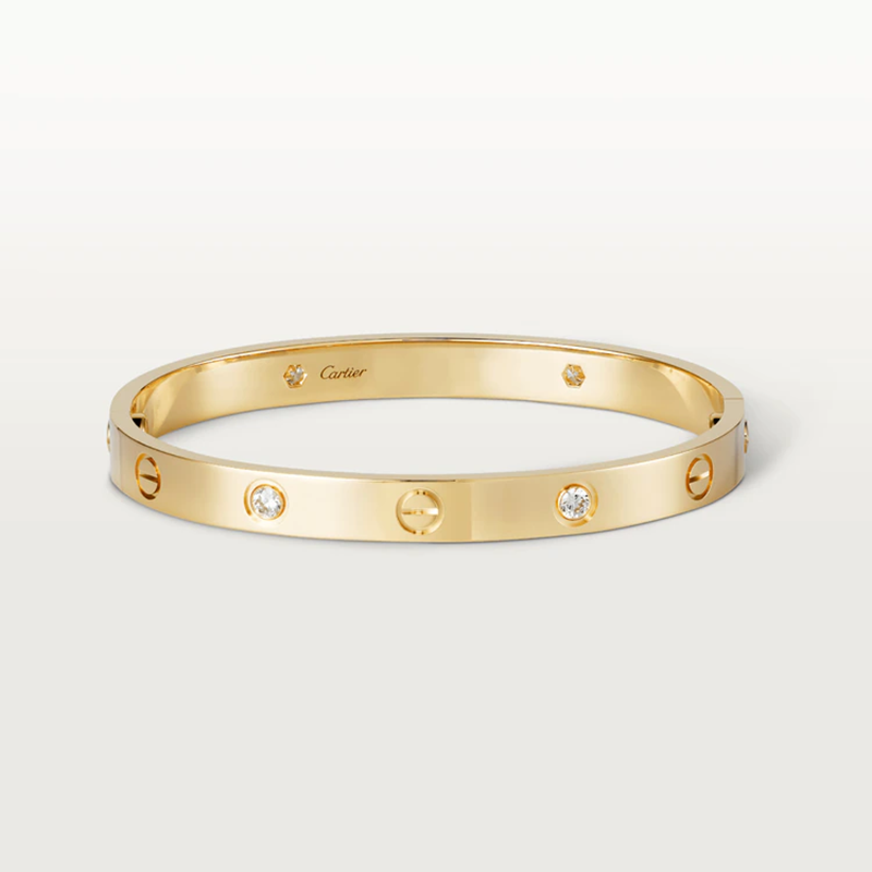 18K Cartier Four Diamond Love Bracelet